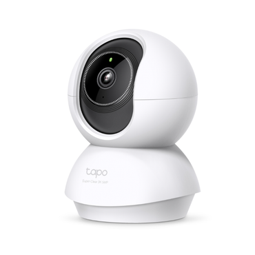 White TP-Link security camera on a white background