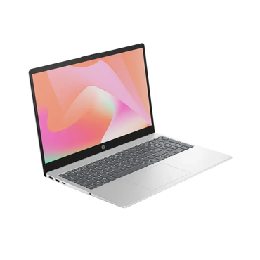 Laptop with a colorful screen on a white background