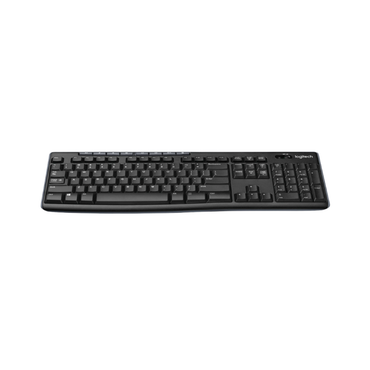Black keyboard on a white background