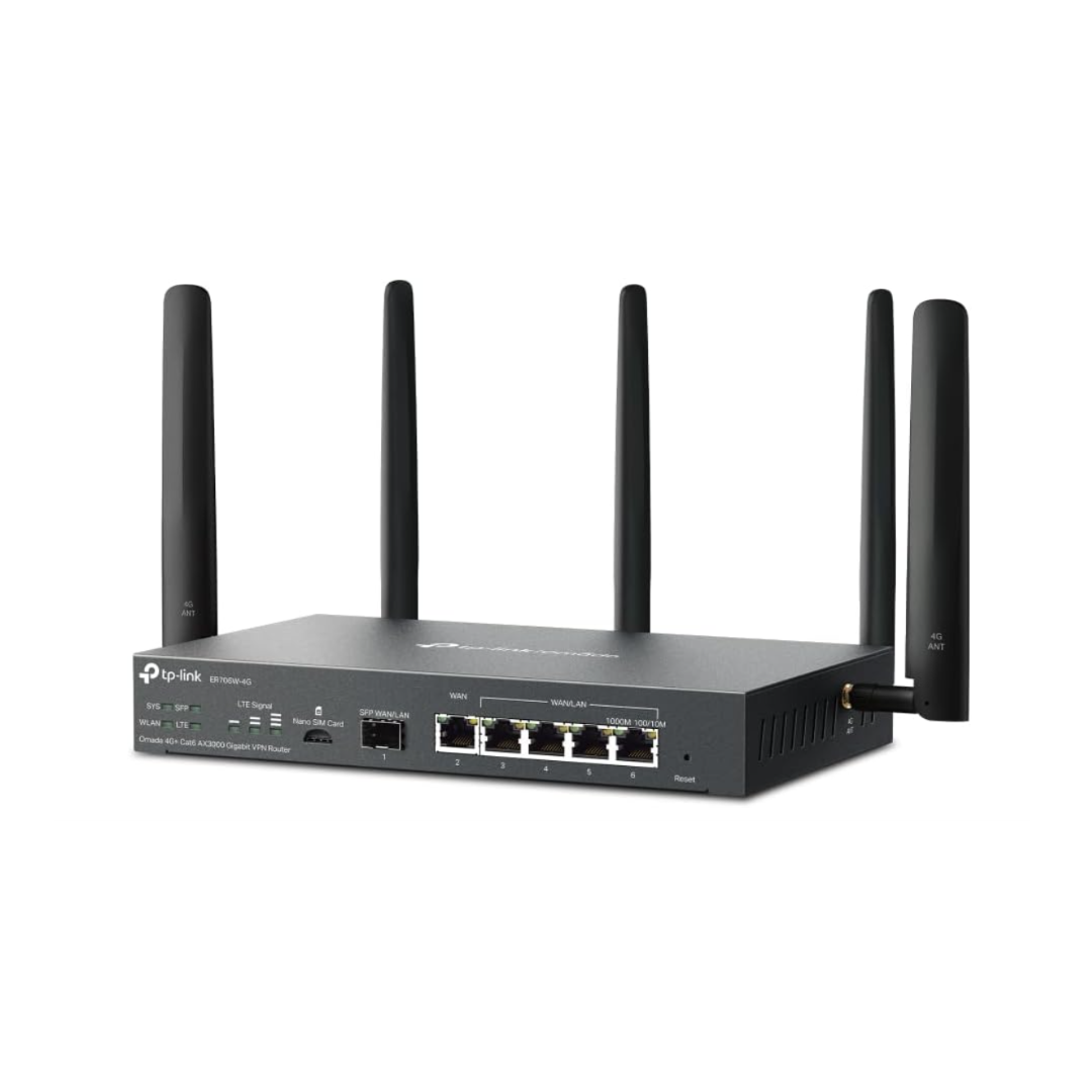 Tp-Link Omada 4G+ Cat6 AX3000 Gigabit VPN Router ER706W-4G