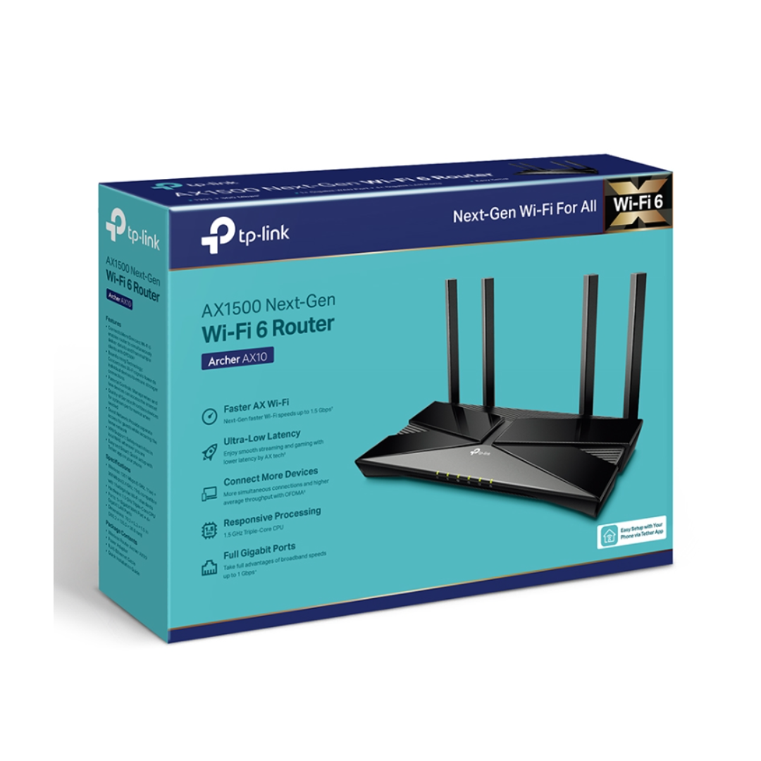 Tp-Link Dual Band Wifi 6 Ax1500 Router Archer AX10
