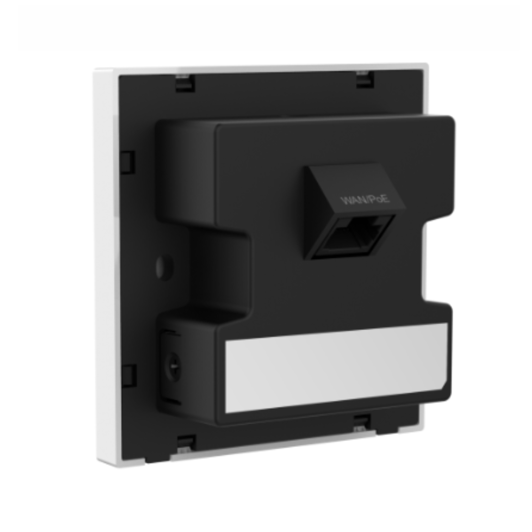 Black and silver electrical wall plate with socket on a white background