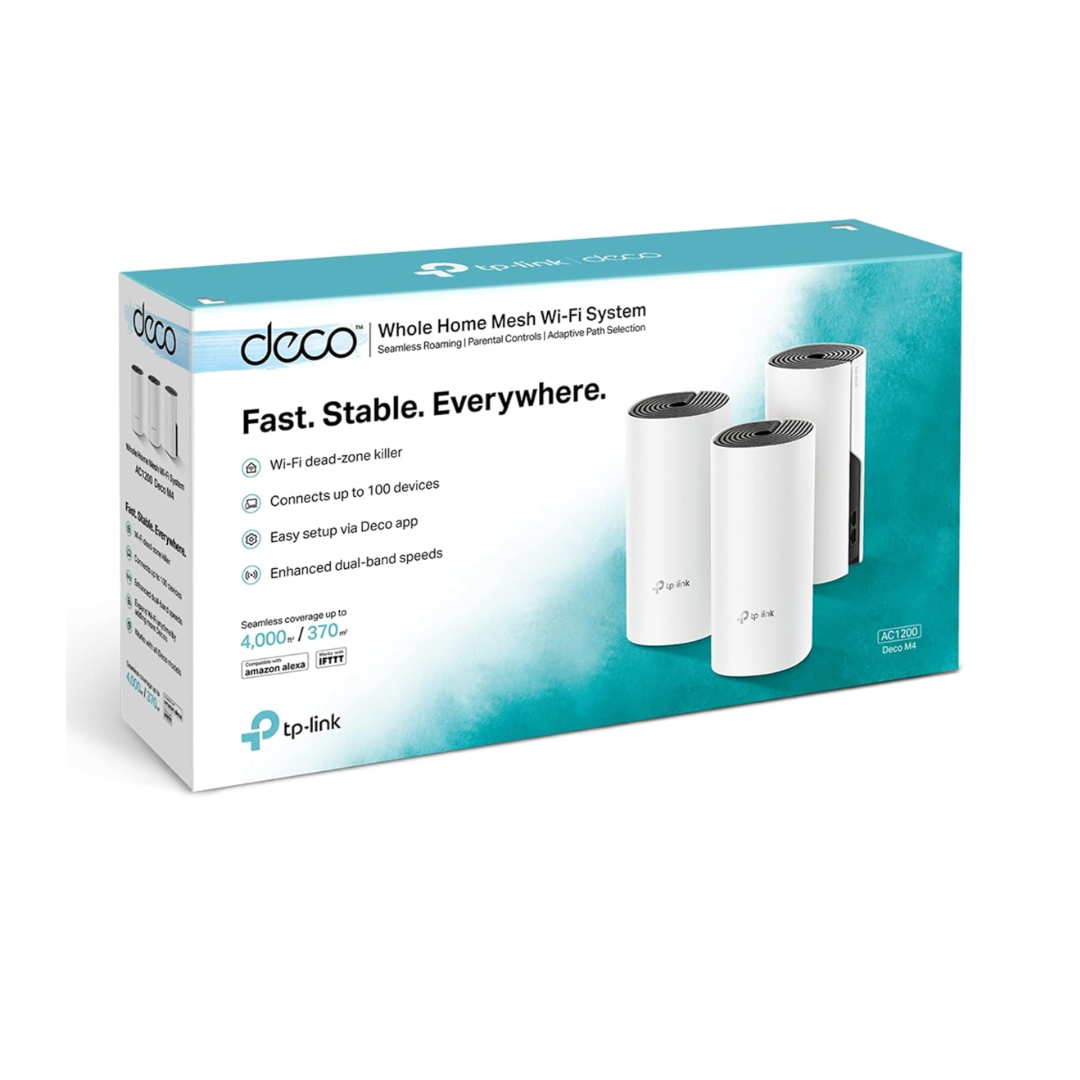 TP-Link Deco Whole Home Mesh Wi-Fi System packaging on a white background