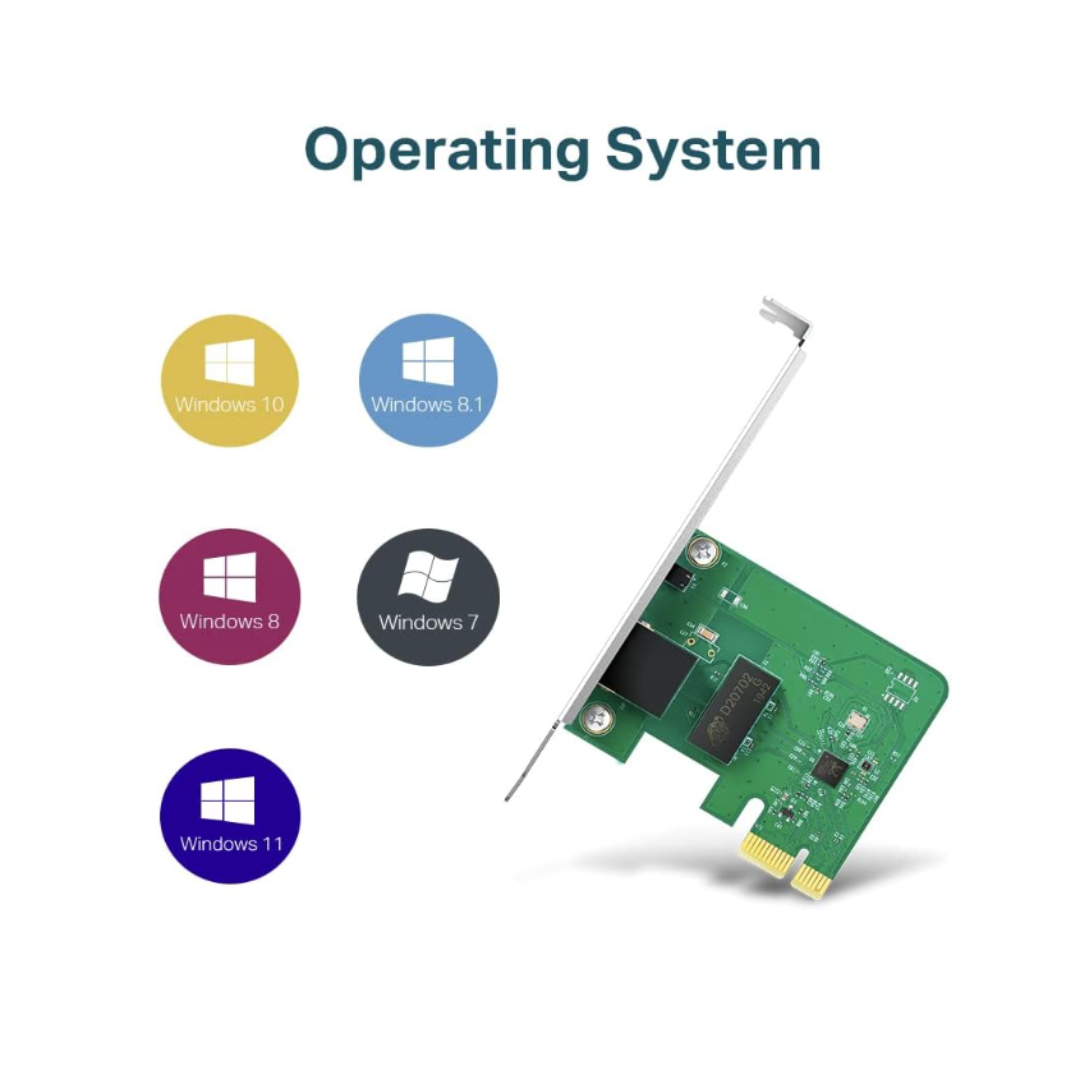 Green computer hardware component with Windows operating system compatibility icons on a white background