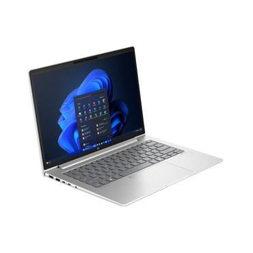 Laptop with a blue and black screen on a white background