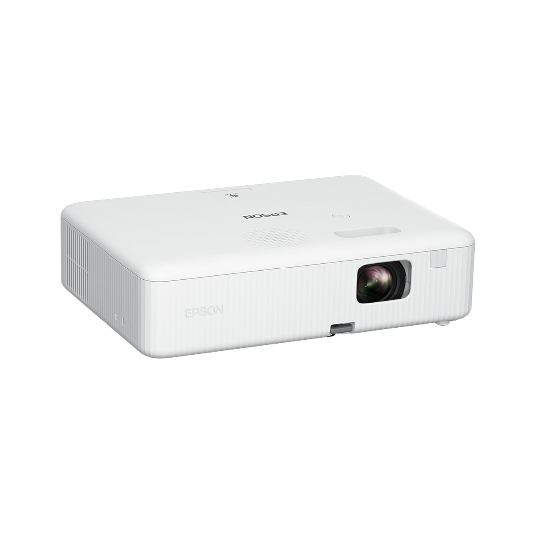 White projector with Epson logo on a white background