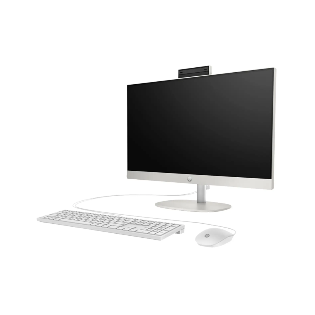 Computer monitor with keyboard and mouse on a white background