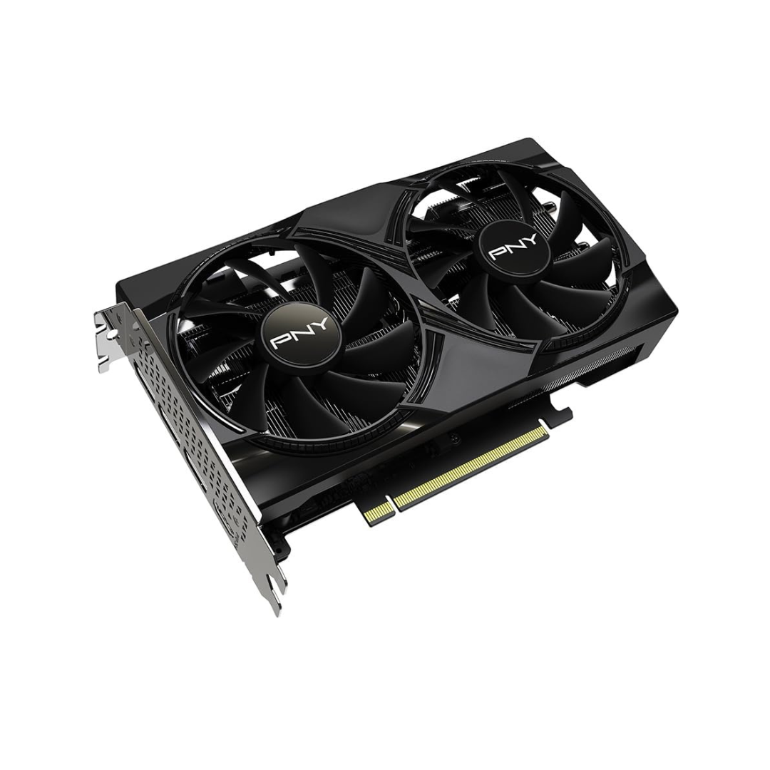 GPU with dual fans on a white background