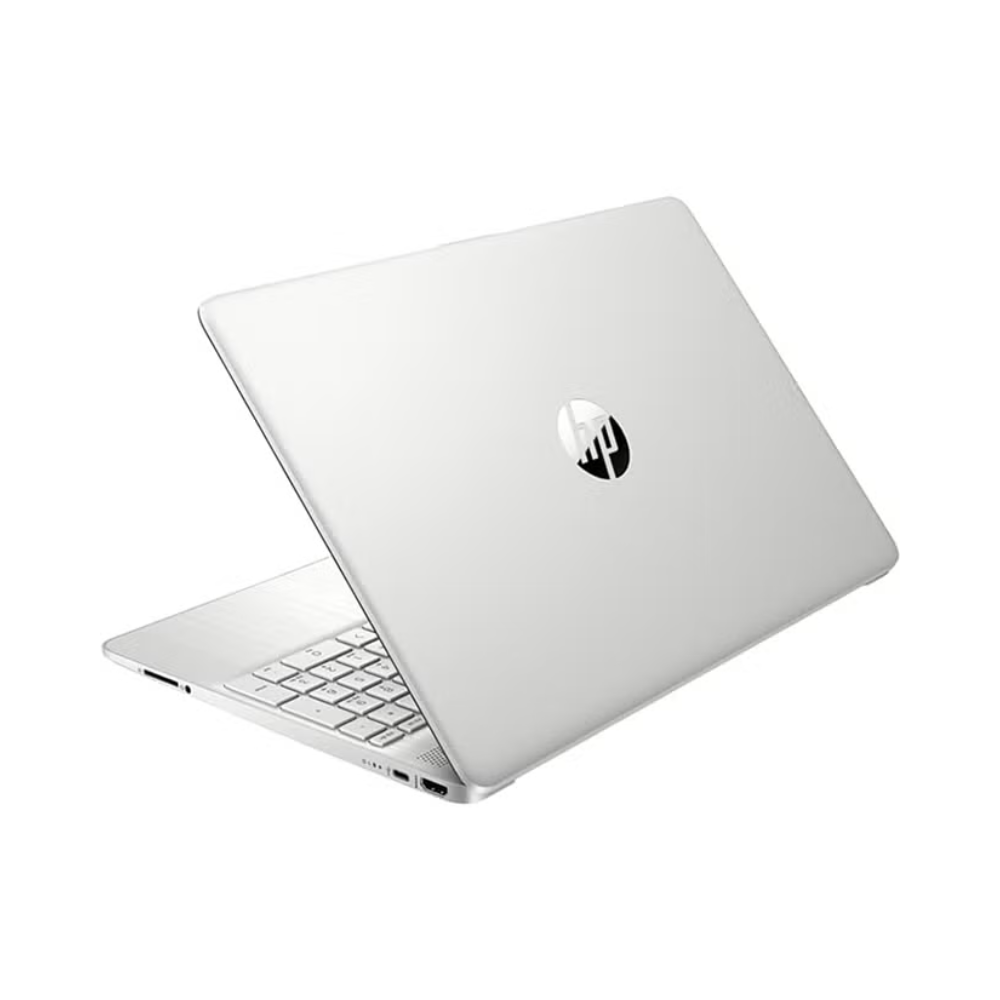 White HP laptop on a white background
