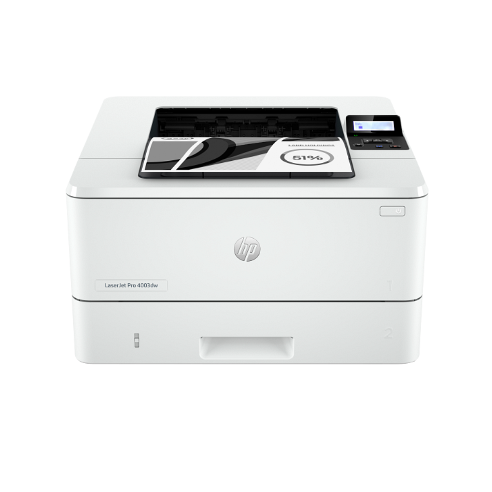HP laser printer on a white background