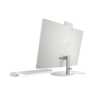 White computer monitor with keyboard and mouse on a white background