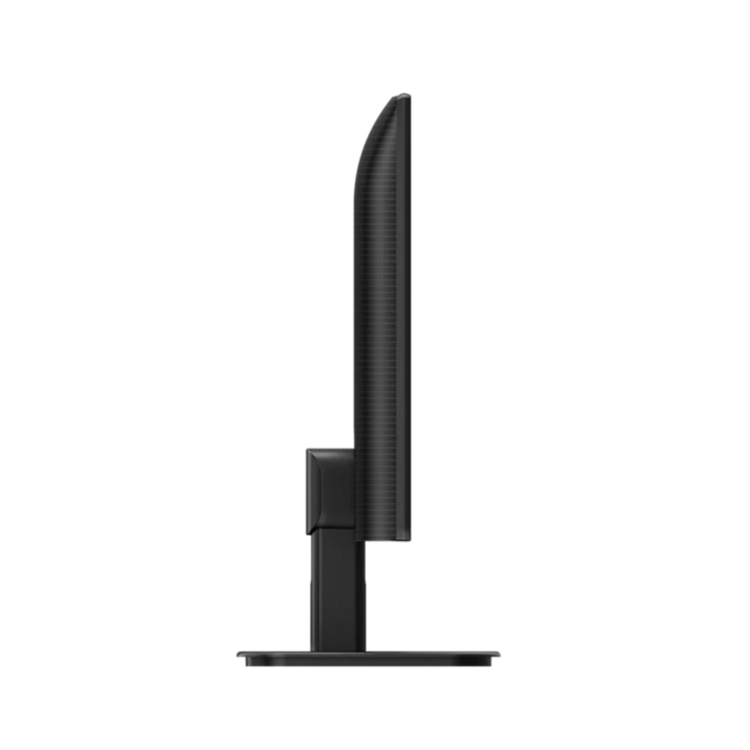 Black monitor stand on a white background