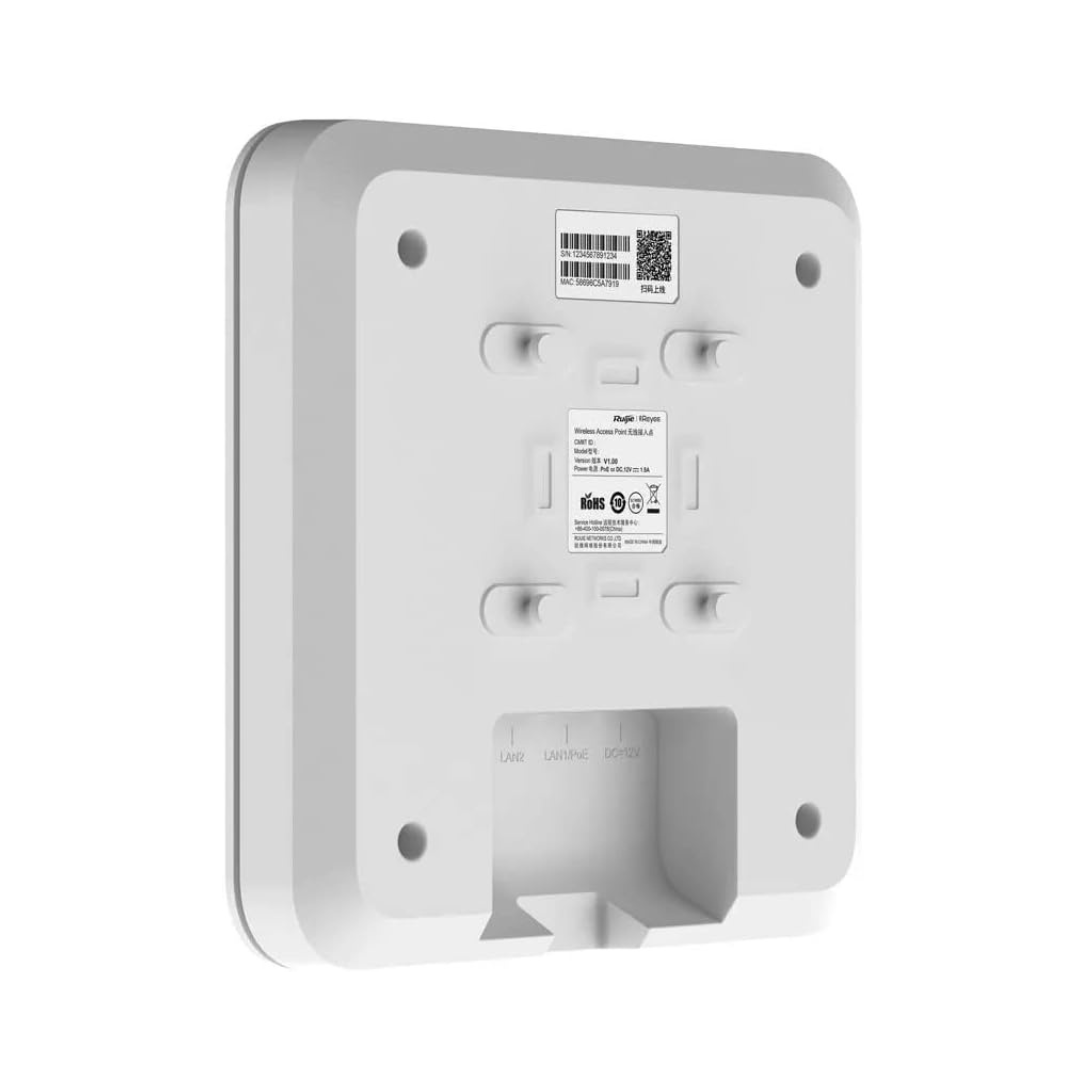 White electronic device with labels on a white background