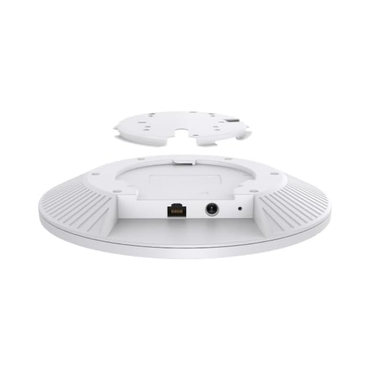 White electronic device with a circular design on a white background