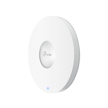 White TP-Link Wi-Fi access point on a white background