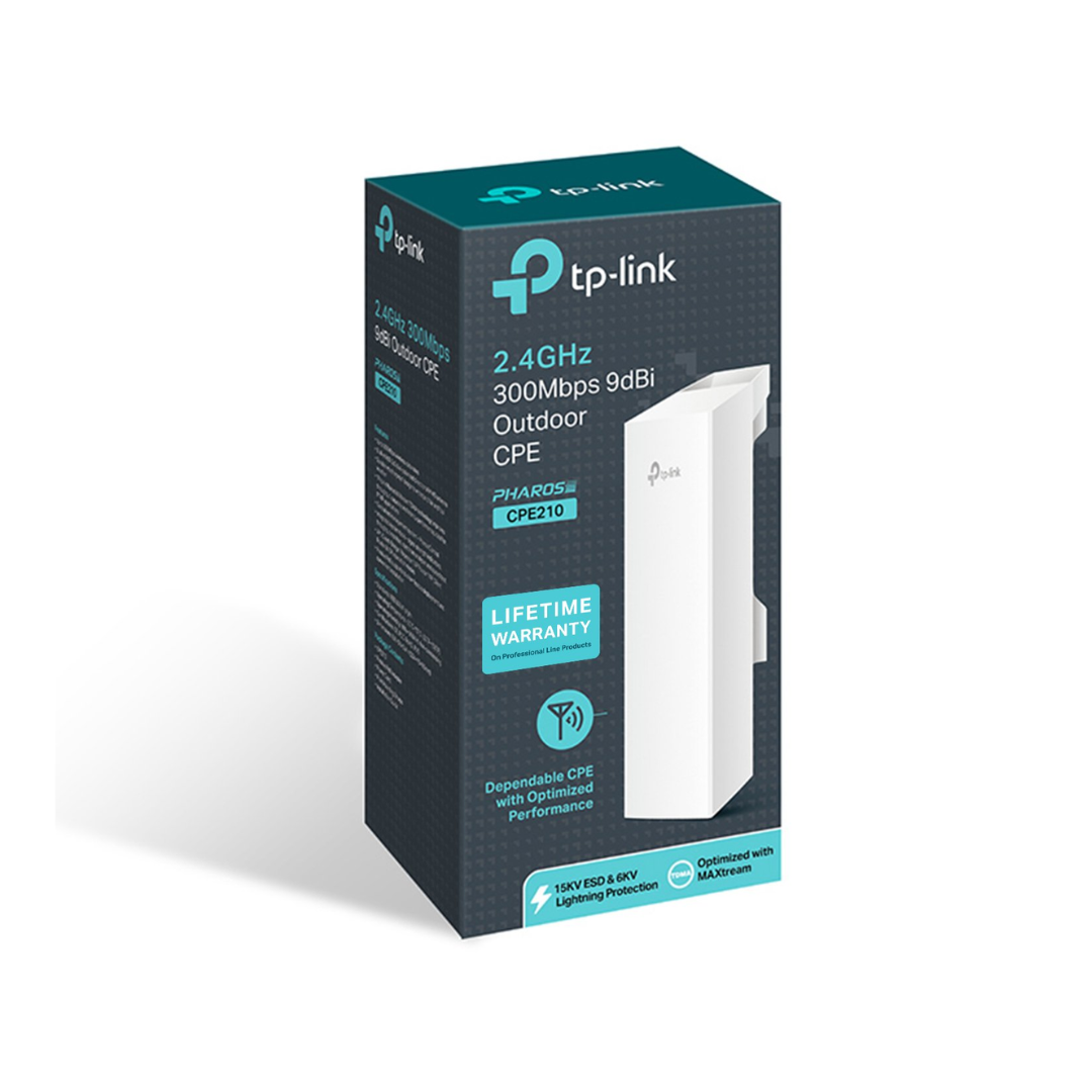 TP-Link outdoor CPE packaging on a white background