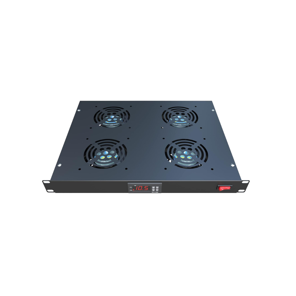 Rack Mount Fan - 4 Fans Server Cooling System - 1U 42" Rackmount Cabinet Panel