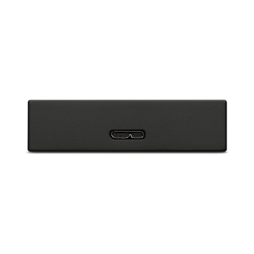 Black USB device on a white background