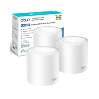 TP-Link Deco AX3000 mesh Wi-Fi 6 system with packaging on a white background