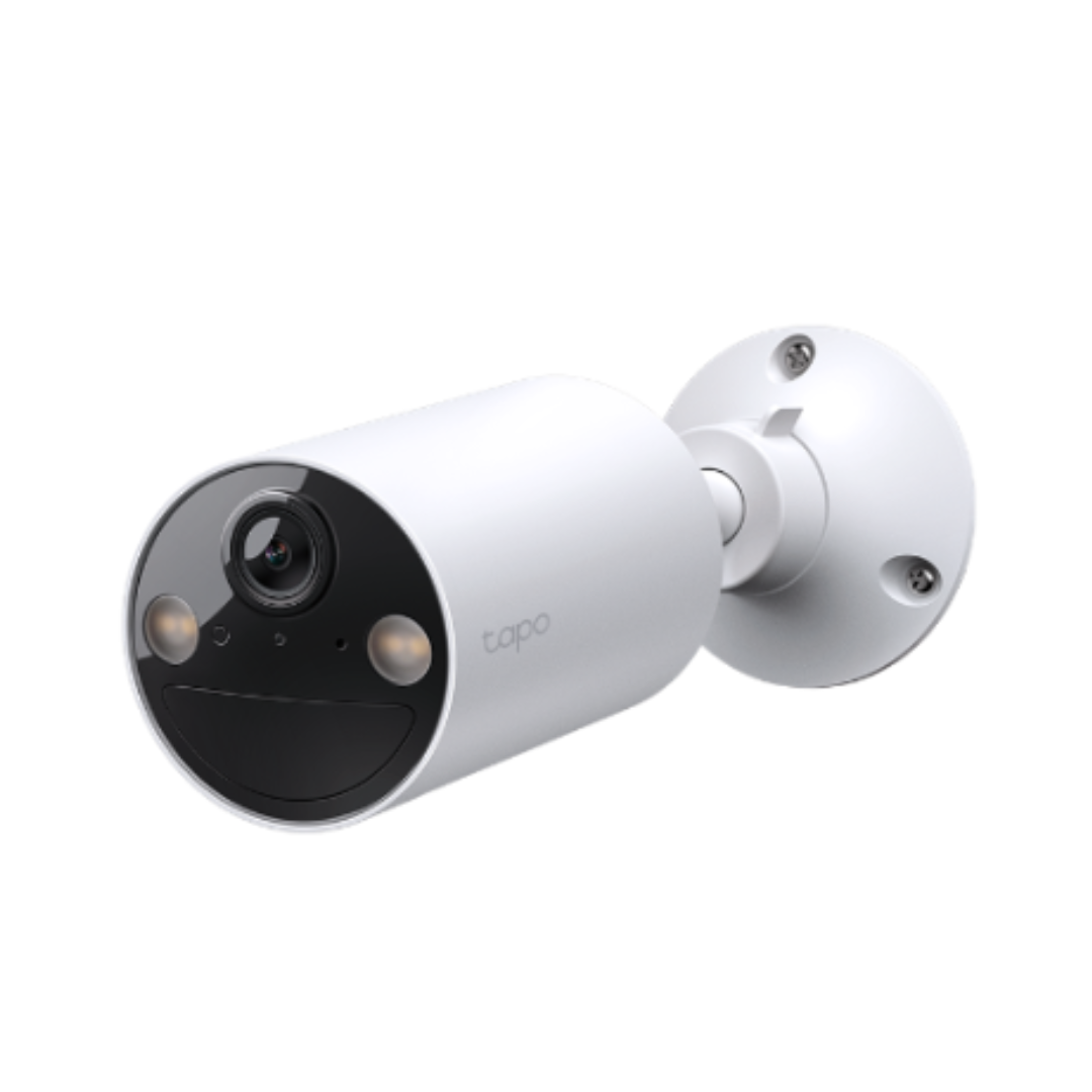 White security camera with 'tado' branding on a white background