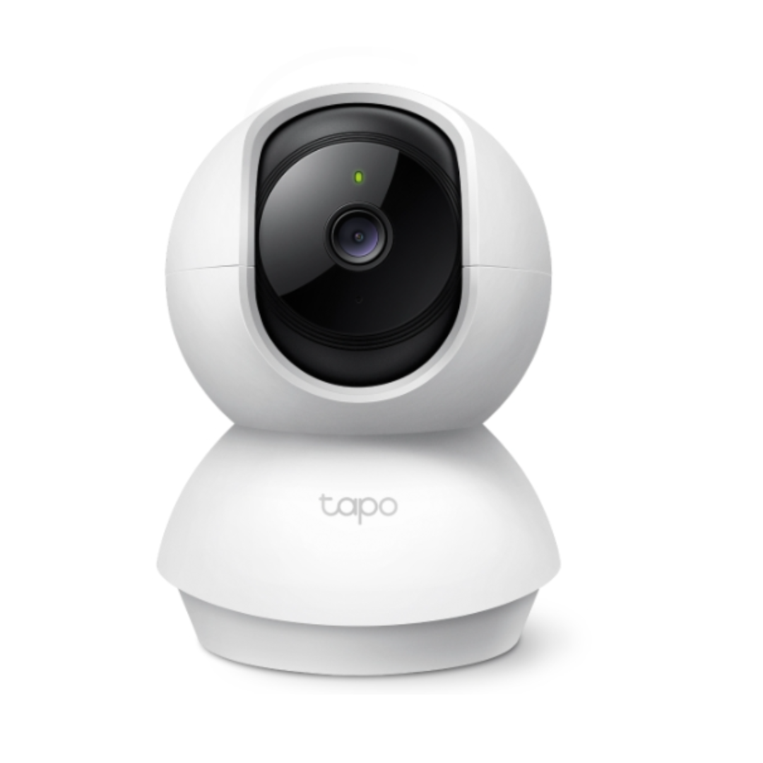 White TP-Link security camera on a white background