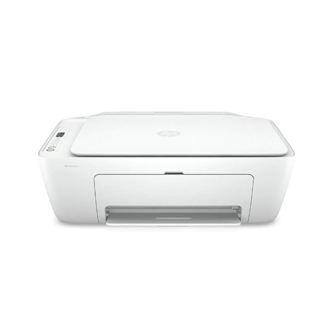 White HP printer on a white background