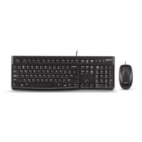 Logitech keyboard and mouse set on a white background
