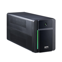 Black APC uninterruptible power supply on a white background