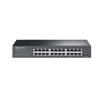 Network switch with 16 ports on a white background
