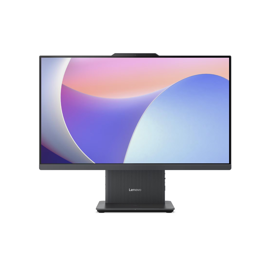 Lenovo monitor with a colorful display on a white background
