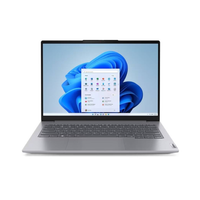 Laptop with a blue flower design on the screen against a white background