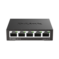 D-Link network switch with five Ethernet ports on a white background