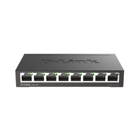 D-Link network switch with eight ports on a white background
