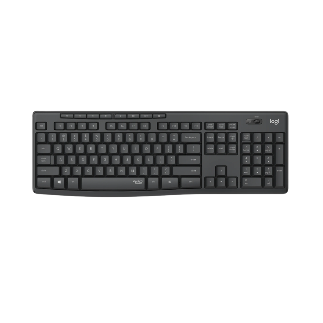 Black keyboard on a white background