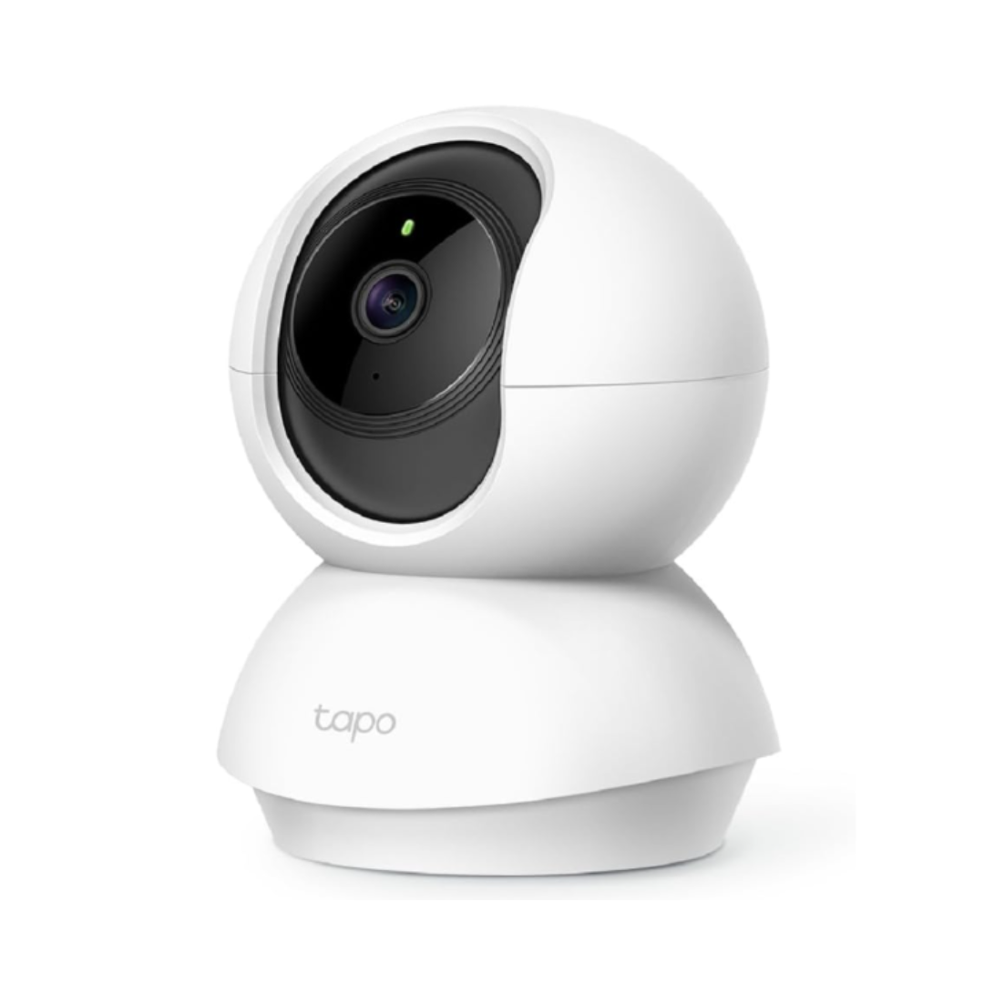White TP-Link security camera on a white background