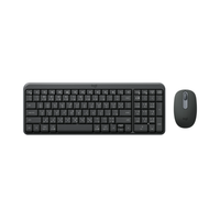 Black keyboard and mouse set on a white background