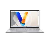 Laptop with a colorful design on the screen on a white background