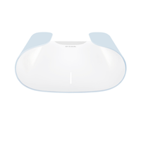 Ceiling light fixture with blue accents on a white background