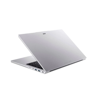 Silver laptop on a white background