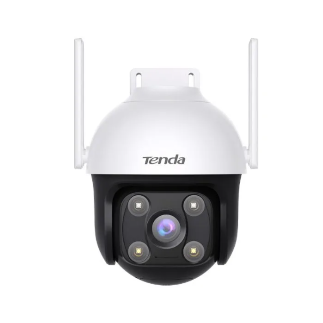 Tenda security camera with antennas on a white background