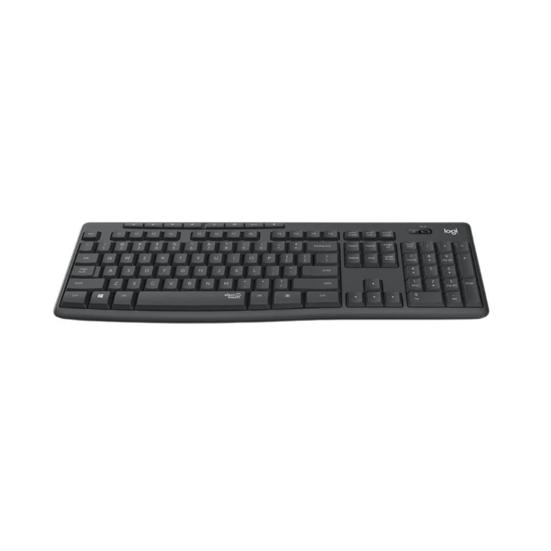 Black keyboard on a white background