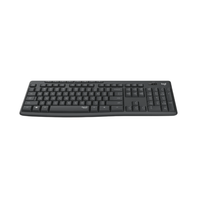 Black keyboard on a white background