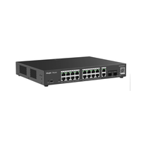 Network switch with multiple ports on a white background