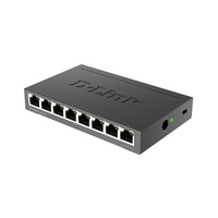 Network switch with eight ports on a white background