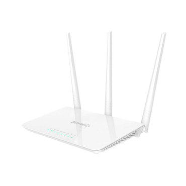 White router with antennas on a white background