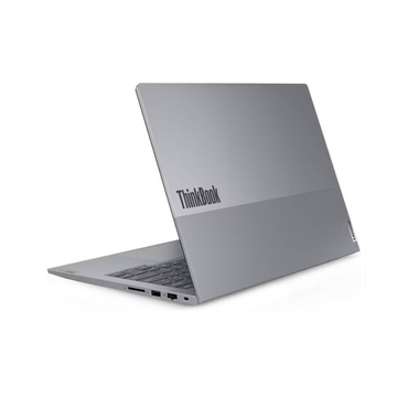 Open laptop with ThinkBook branding on a white background