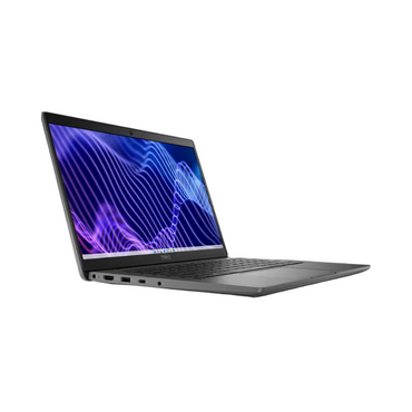 Laptop with a colorful display on a white background