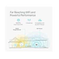 Diagram of a house with wireless network coverage, highlighting features like dual-core CPU and four antennas.