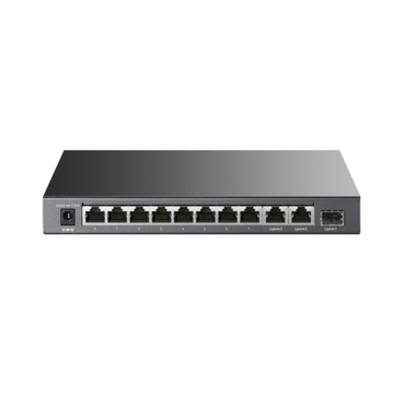 Network switch with multiple ports on a white background