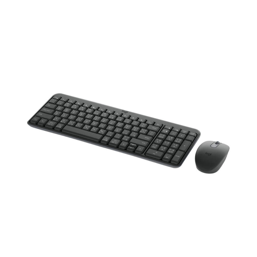Black keyboard and mouse set on a white background
